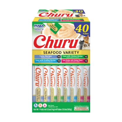 صورة CHURU 40 ct Tuna & Seafood Variety Box INABA مكافأت الكريمة 