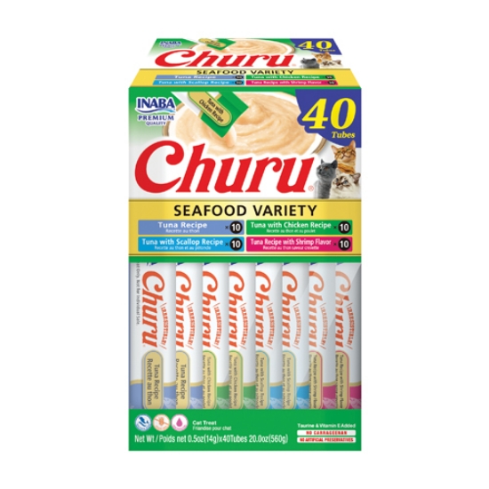 صورة CHURU 40 ct Tuna & Seafood Variety Box INABA مكافأت الكريمة 