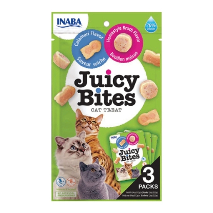صورة  JUICY BITES  Homestyle Broth & Calamari Flavor INABA قطع مكافأت 