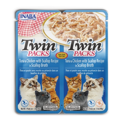 صورة TWIN PACKS Tuna & Chicken Recipe in Scallop Broth INABA