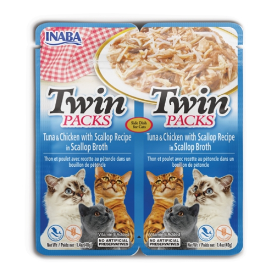 صورة TWIN PACKS Tuna & Chicken Recipe in Scallop Broth INABA