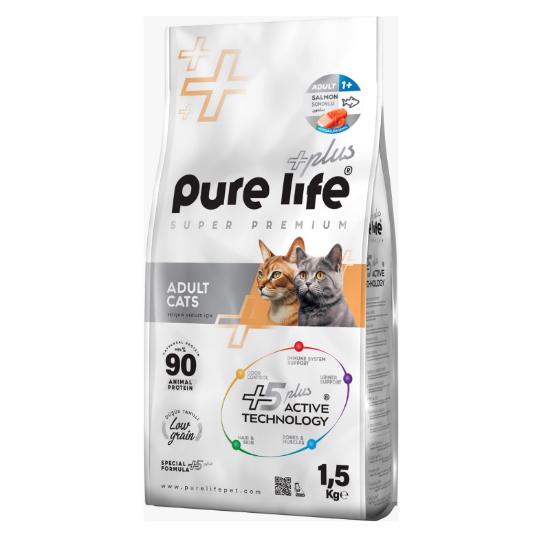 صورة PURELIFE PLUS ADULT CAT 32/15 SALMON 1.5KG ( Super Premium food )