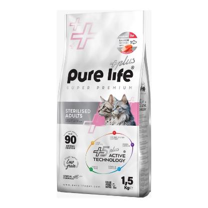 صورة PURELIFE PLUS STERILIZED CAT 32/15 SALMON 1.5KG ( Super Premium food )